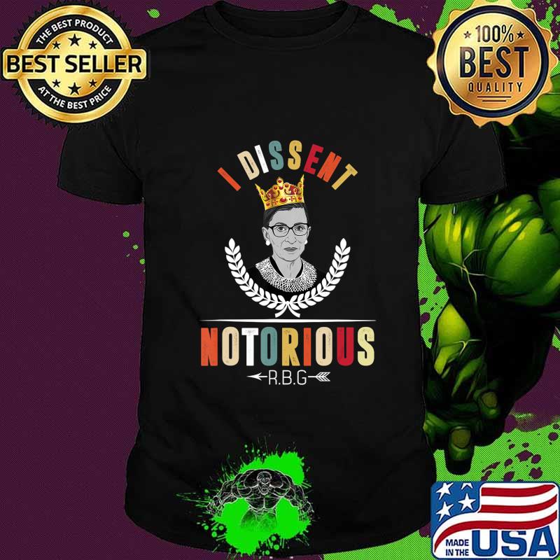Vintage I dissent Notorious Ruth Bader Ginsburg Feminist RBG T-Shirt