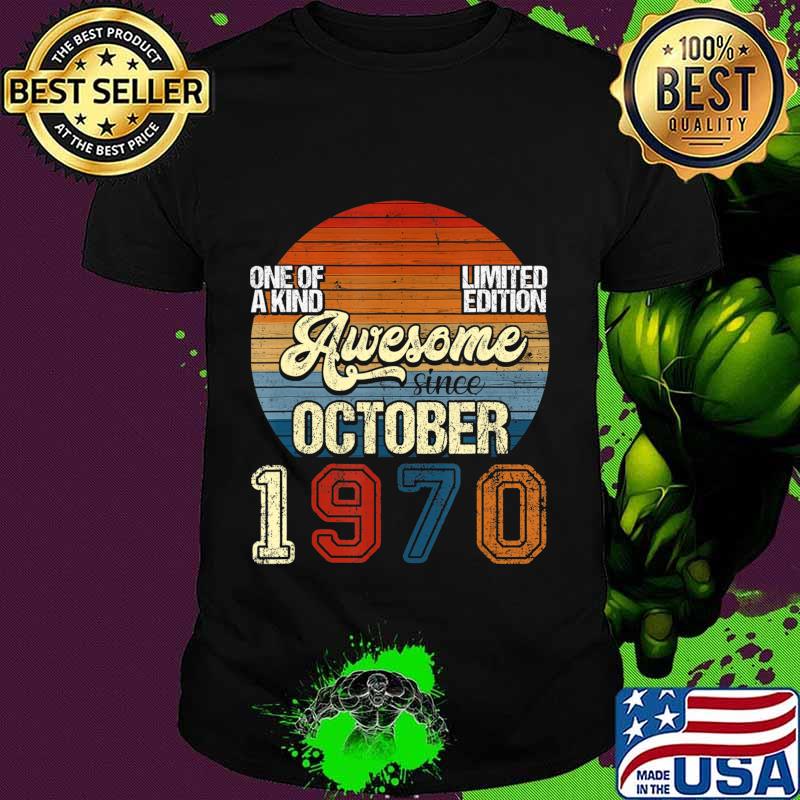 Vintage October 1970 50 Years Old 50th Birthday Gifts T-Shirt
