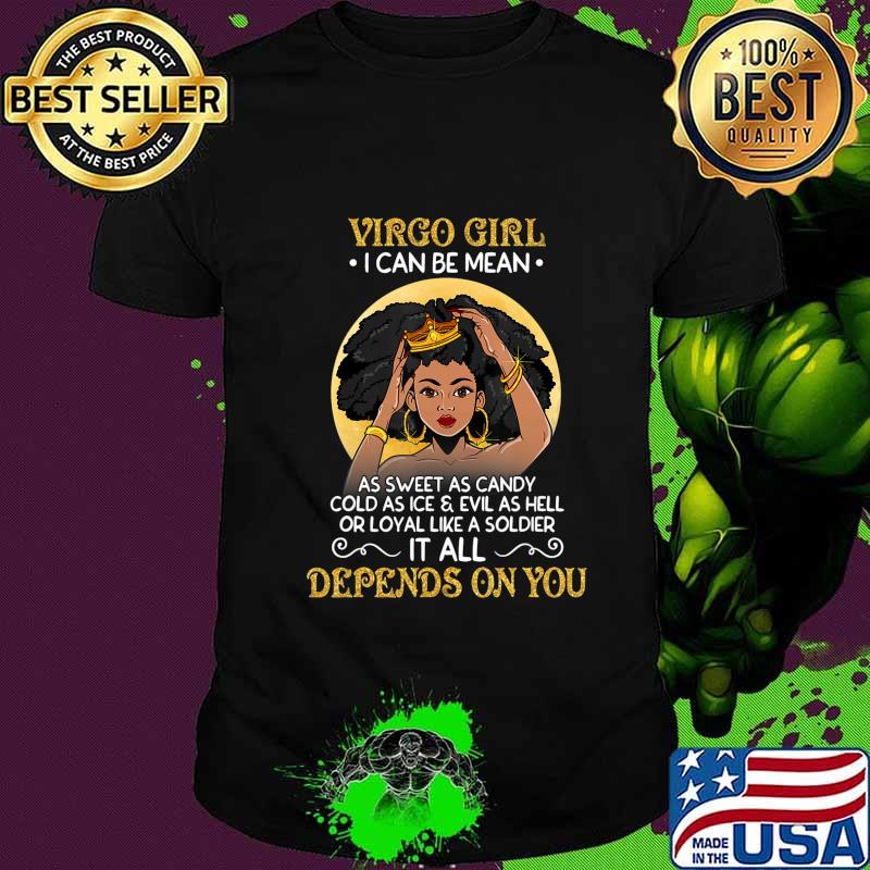 Virgo Girls Black Queen August September Birthday Gifts T-Shirt