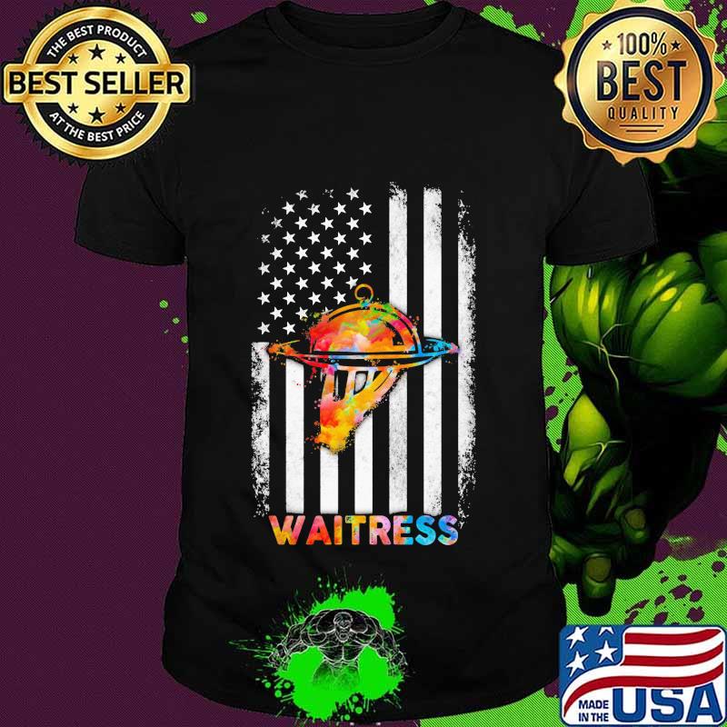 Waitress American Flag Independence Day Shirt