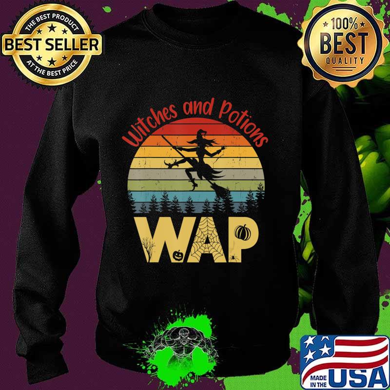 WAP Witches And Potions Retro Sunset Vintage Witch T-Shirt Sweater WAP Witches And Potions Retro Sunset Vintage Witch T-Shirt Sweater