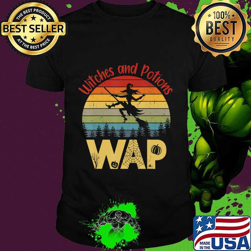 WAP Witches And Potions Retro Sunset Vintage Witch T-Shirt