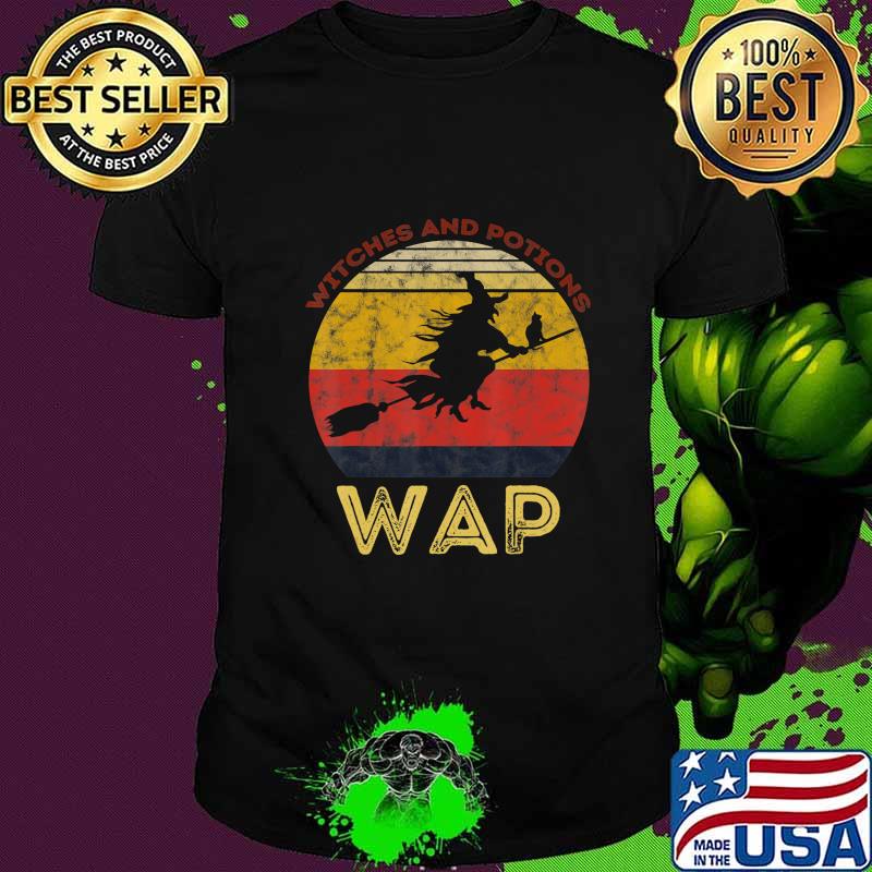 WAP Witches And Potions Retro Sunset Vintage Witch T-Shirt
