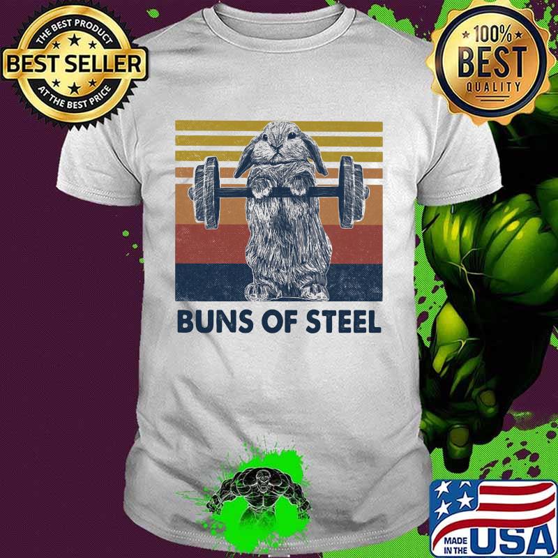 Weightlifting rabbit buns of steel vintage retro shirt