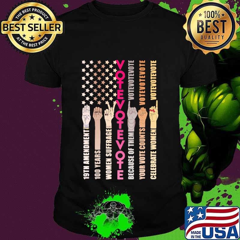 Women's suffrage in the us by celebrating the 100th anniversary vote american flag shirt Women's suffrage in the us by celebrating the 100th anniversary vote american flag shirt
