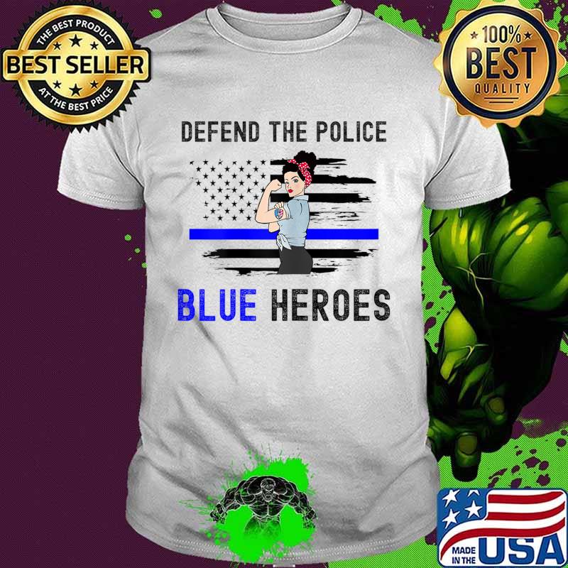 Womens Defend The Police, Back The Blue Law Enforcement T-Shirt