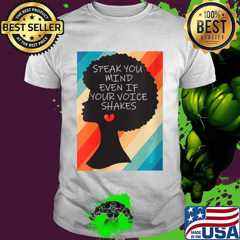 Womens Vintage Women Speak Your Mind Even If Your Voice Shakes RBG V-Neck T-Shirt