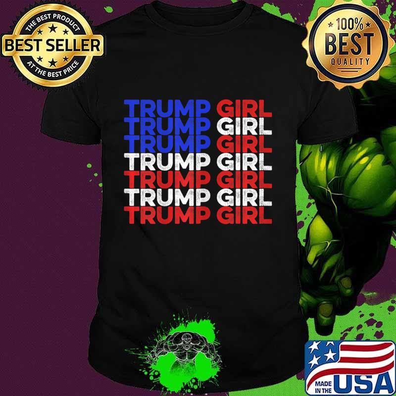 Womens Vote Pro Trump I US Flag Womens Trump Girl T-Shirt