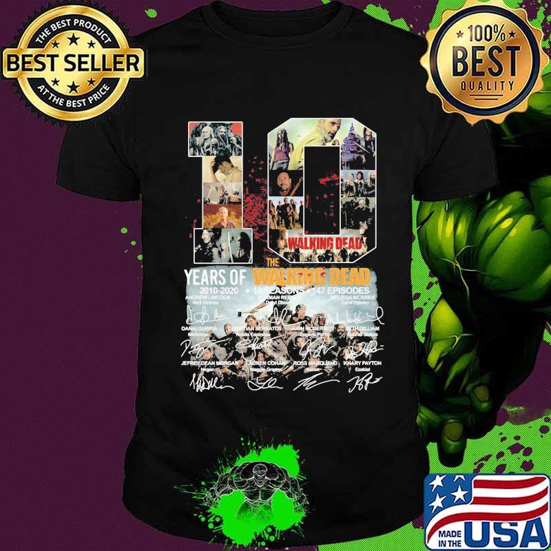 10 years of 2010 2020 the walking dead signatures shirt