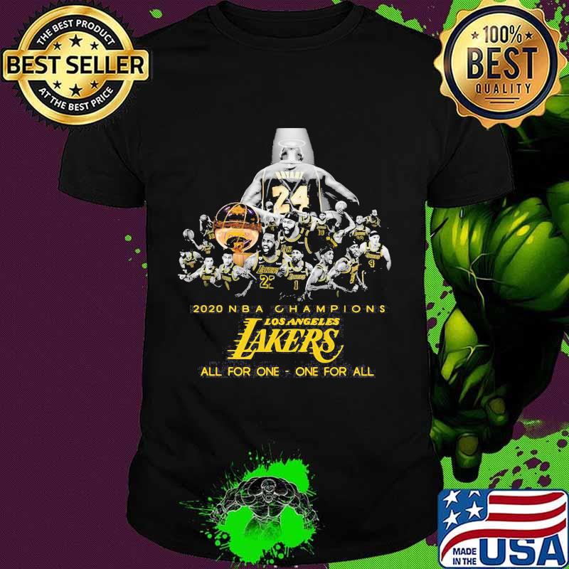 2020 nba champions los angeles lakers all for one one for all shirt