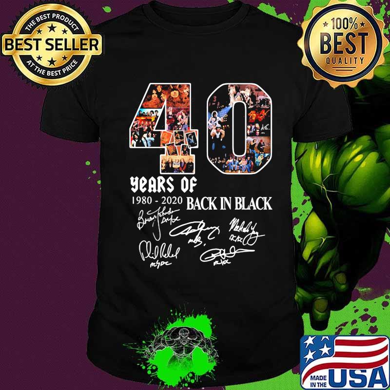 40 years of 1980 2020 back in black signatures shirt