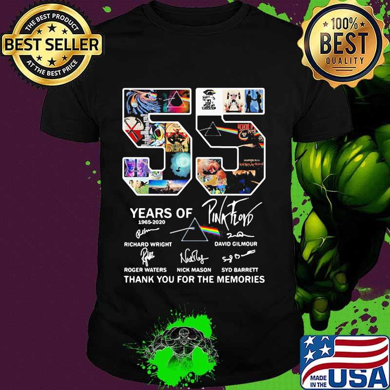 55 years of 1965 2020 pink floyd thank for the memories signatures shirt