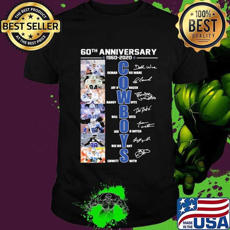 60th anniversary 1960 2020 dallas cowboys signatures shirt