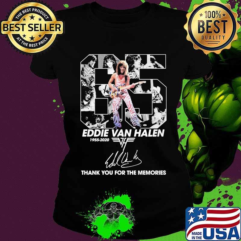 65 eddie van halen 1955 2020 thank for the memories signature s Ladies tee 65 eddie van halen 1955 2020 thank for the memories signature s Ladies tee