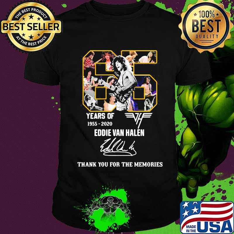 65 years of 1955 2020 eddie van halen thank for the memories signatures shirt