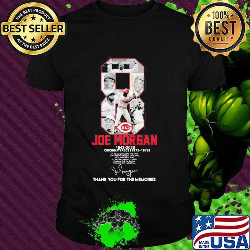 8 joe morgan 1943 2020 cincinnati reds thank you for the memories signature shirt