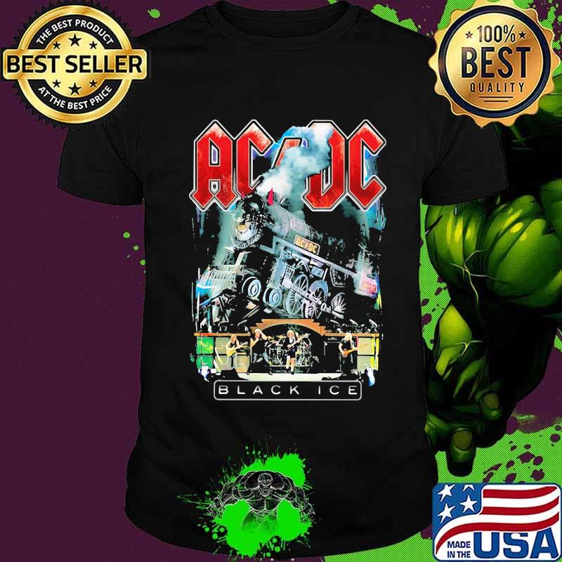 Acdc band black ice train shirt