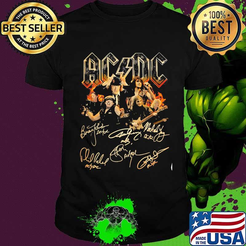 Acdc band members signatures shirt