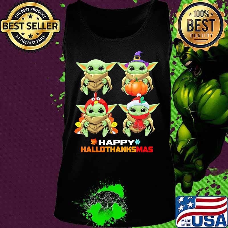 Baby yoda happy hallothanksmas halloween thanksgiving christmas s Tank top Baby yoda happy hallothanksmas halloween thanksgiving christmas s Tank top