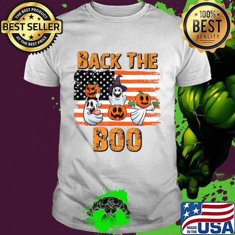 Back The Boo American Flag Halloween Funny Quote T-Shirt