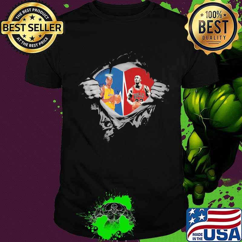 Blood inside heart kobe bryant and michael jordan shirt