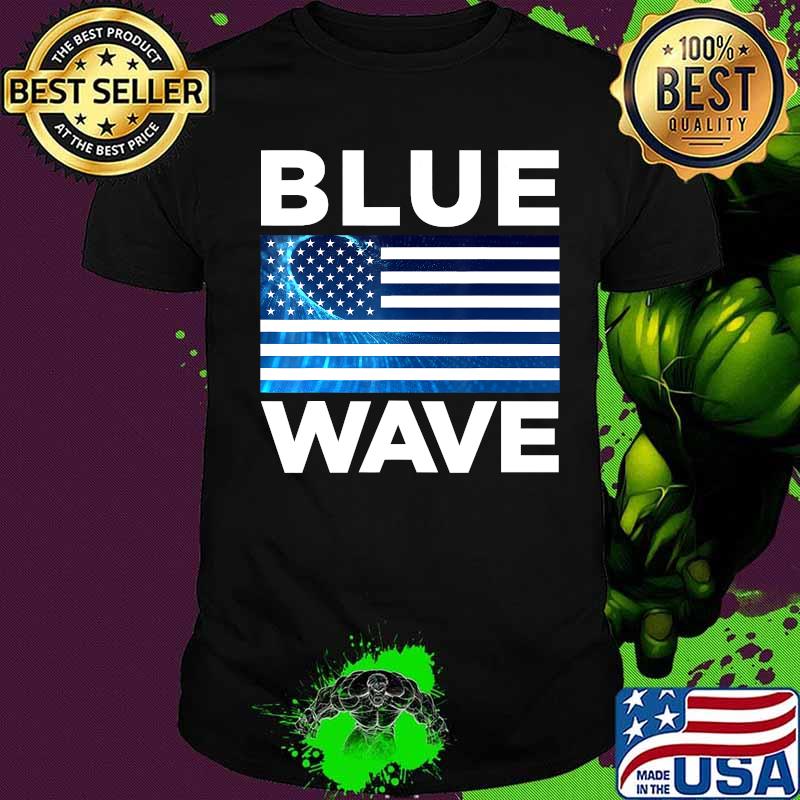 Blue Wave Patriotic American Flag Democrat Biden Harris Shirt