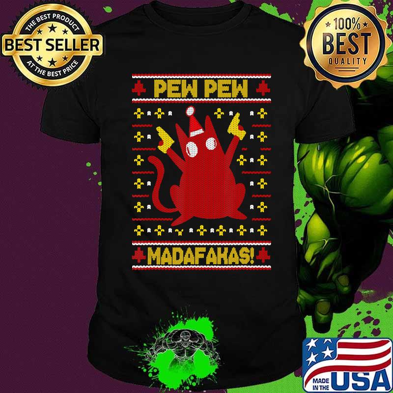 Cat Pew Pew Madafakas Christmas tree Shirt
