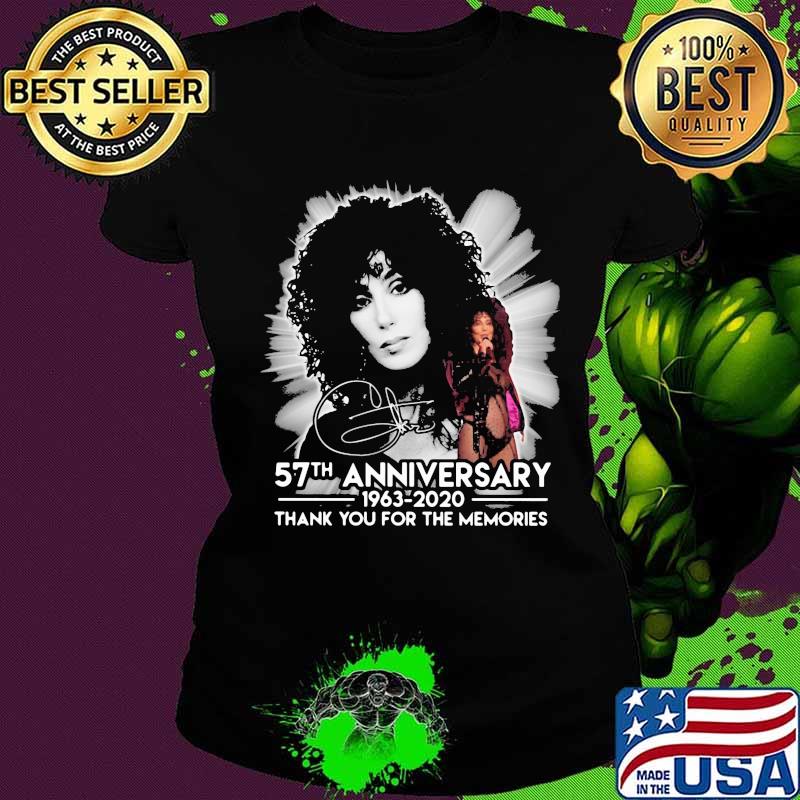Cher 1980 57th anniversary 1963-2020 thank you for the memories signature s Ladies tee Cher 1980 57th anniversary 1963-2020 thank you for the memories signature s Ladies tee
