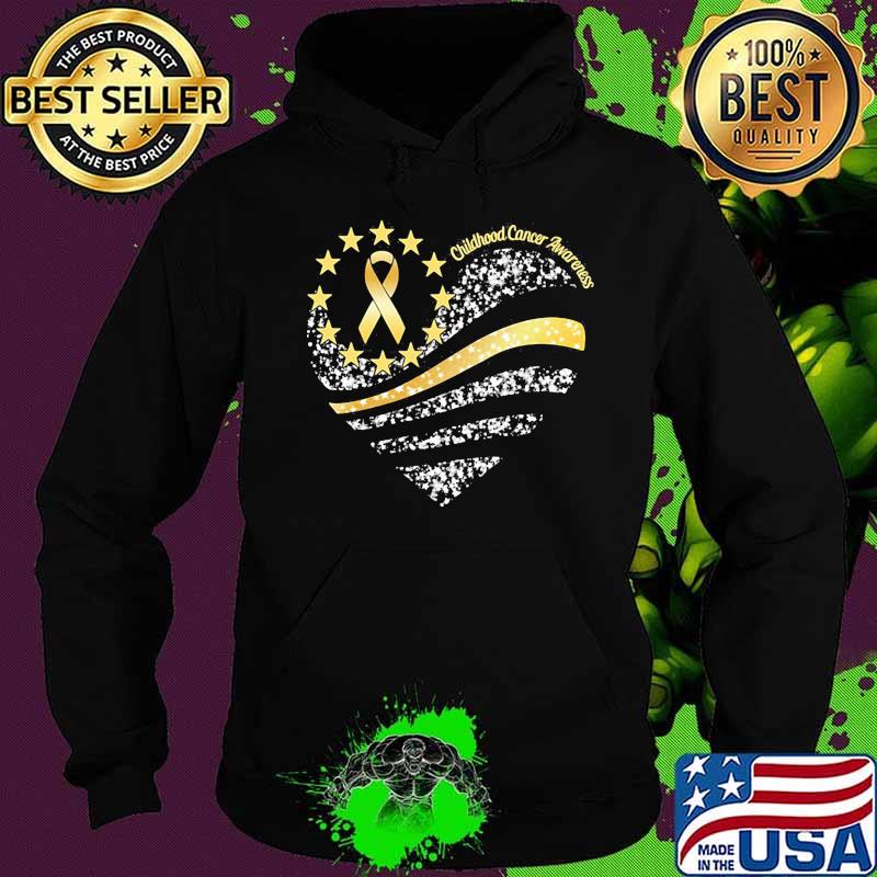 Childhood cancer awareness heart american flag s Hoodie Childhood cancer awareness heart american flag s Hoodie