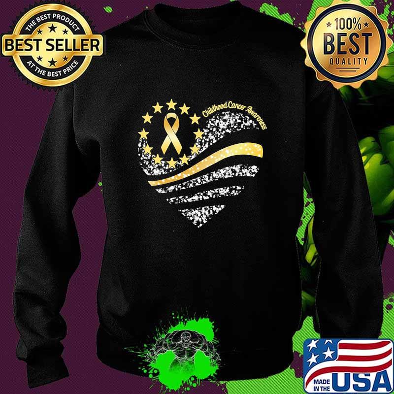 Childhood cancer awareness heart american flag s Sweater Childhood cancer awareness heart american flag s Sweater