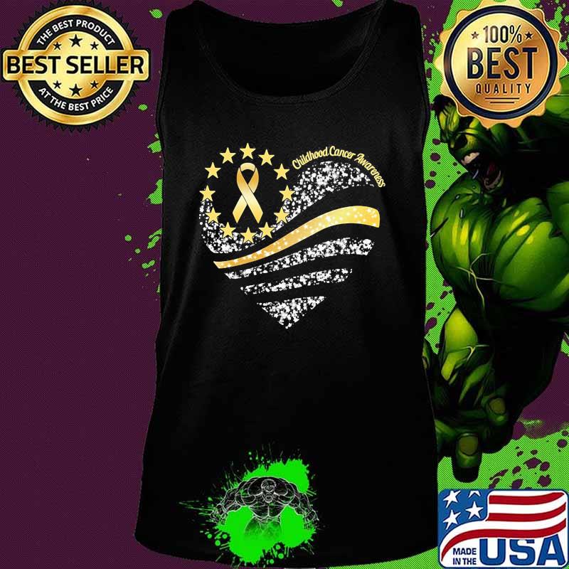 Childhood cancer awareness heart american flag s Tank top Childhood cancer awareness heart american flag s Tank top