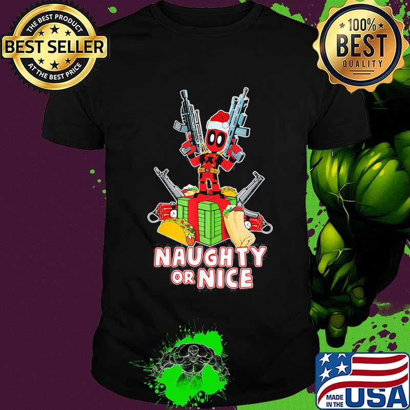 Christmas deadpool santa naughty or nice shirt Christmas deadpool santa naughty or nice shirt