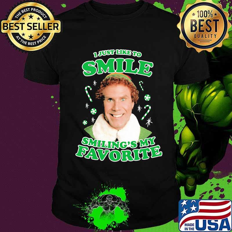 Christmas elf i just like to smile smiling's my favorite shirt Christmas elf i just like to smile smiling's my favorite shirt