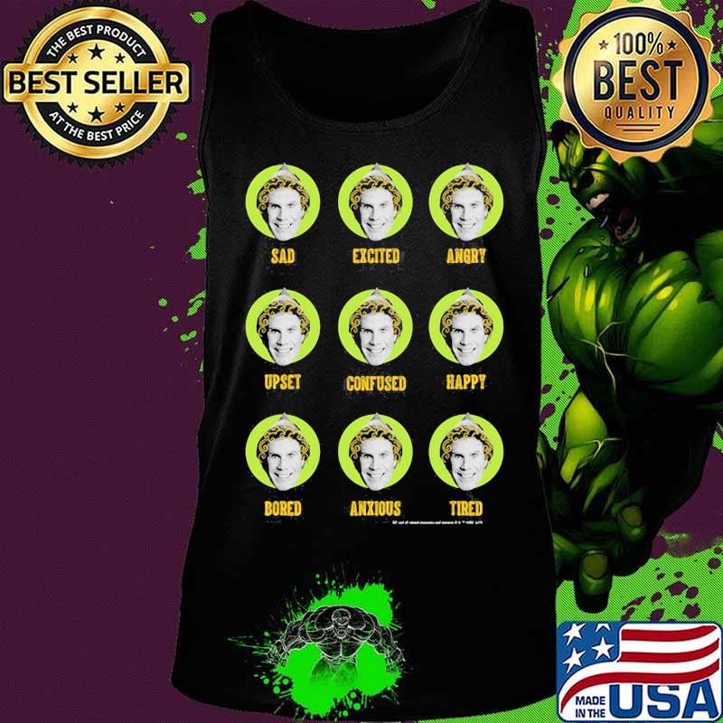 Christmas elf sad excited angry upset confused happy bored anxious tired s Tank top Christmas elf sad excited angry upset confused happy bored anxious tired s Tank top