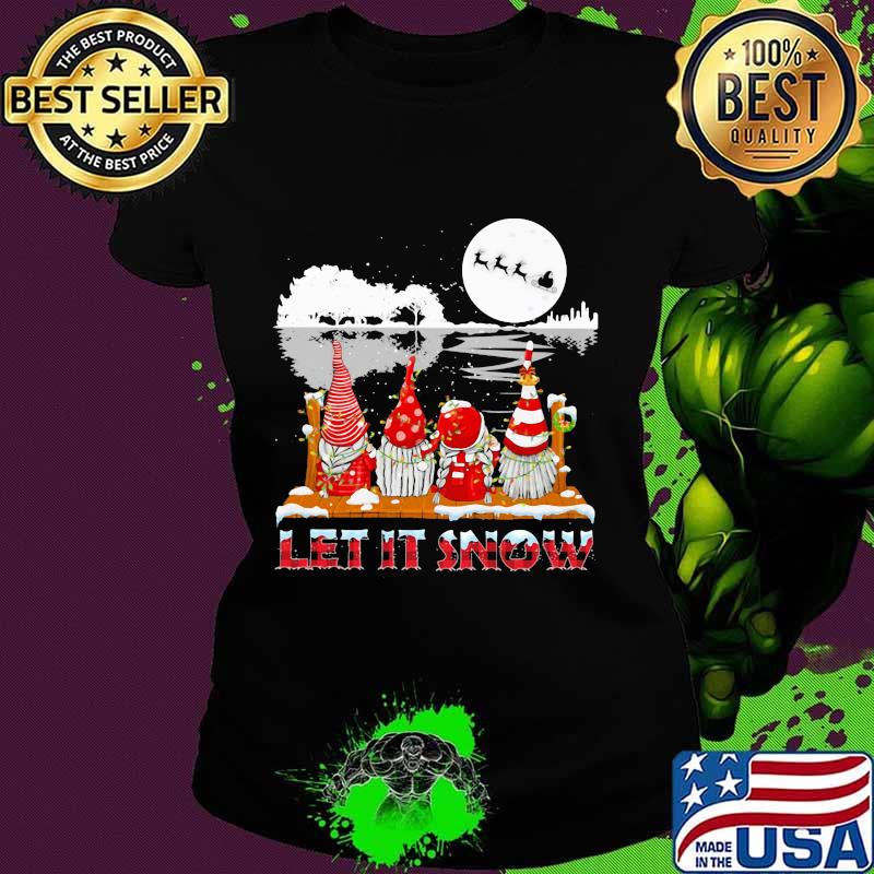 Christmas gnomes let it snow guitar river s Ladies tee Christmas gnomes let it snow guitar river s Ladies tee