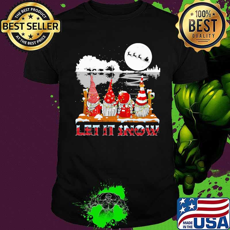 Christmas gnomes let it snow guitar river shirt