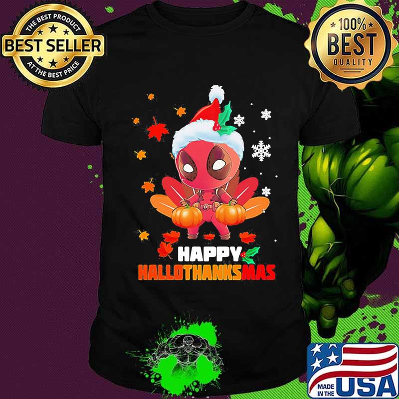 Deadpool happy hallothanksmas halloween thanksgiving christmas shirt