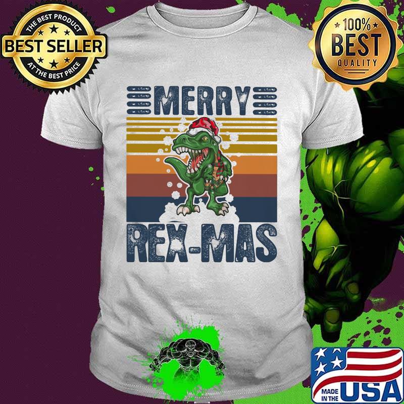 Dinosaur merry christmas rex-mas vintage retro shirt