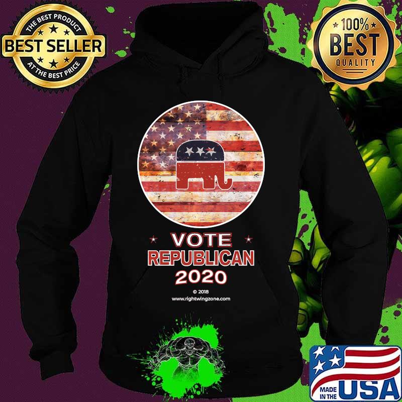 Distressed Flag & GOP Elephant Logo Vote Republican 2020 Shirt Hoodie Distressed Flag & GOP Elephant Logo Vote Republican 2020 Shirt Hoodie