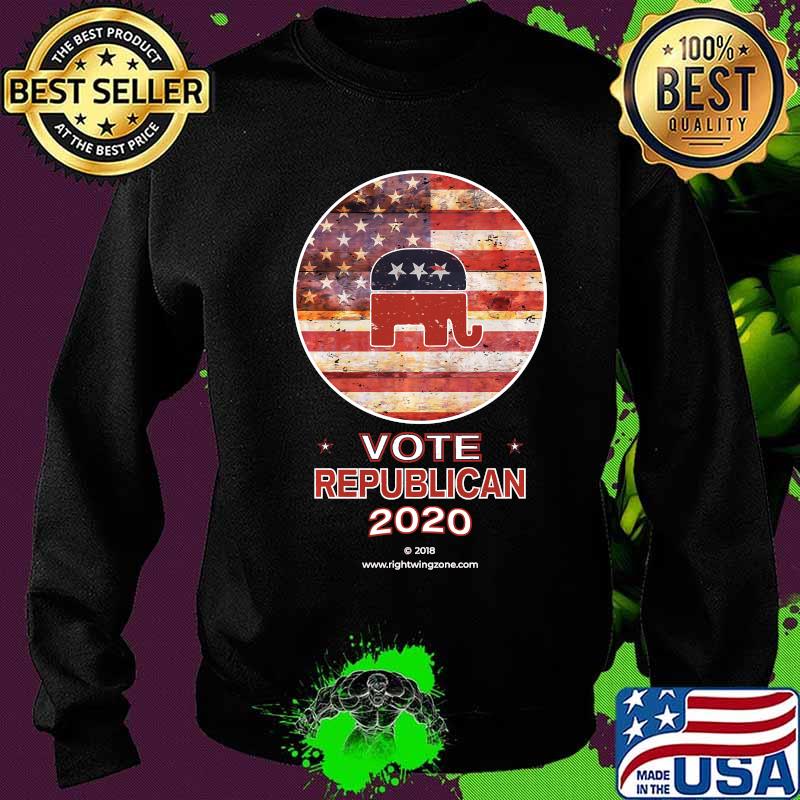 Distressed Flag & GOP Elephant Logo Vote Republican 2020 Shirt Sweater Distressed Flag & GOP Elephant Logo Vote Republican 2020 Shirt Sweater