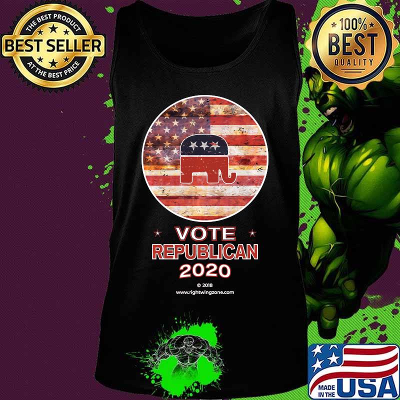 Distressed Flag & GOP Elephant Logo Vote Republican 2020 Shirt Tank top Distressed Flag & GOP Elephant Logo Vote Republican 2020 Shirt Tank top