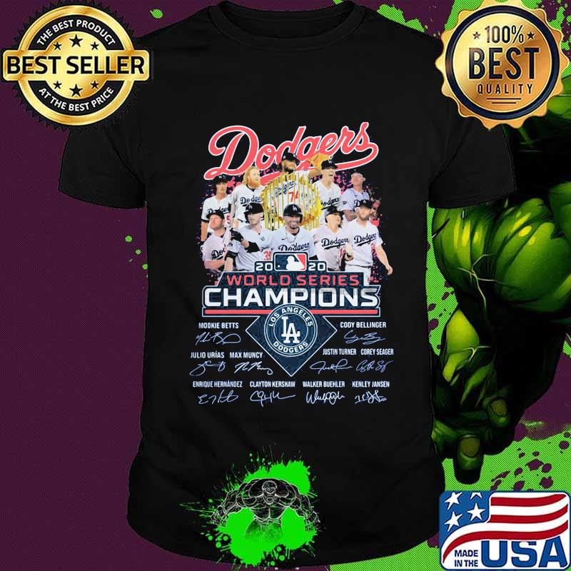 Dodgers 2020 world series champions los angeles signatures shirt
