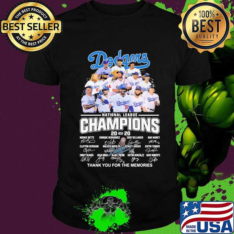 Dodgers national league championship series champions 2020 signatures shirt