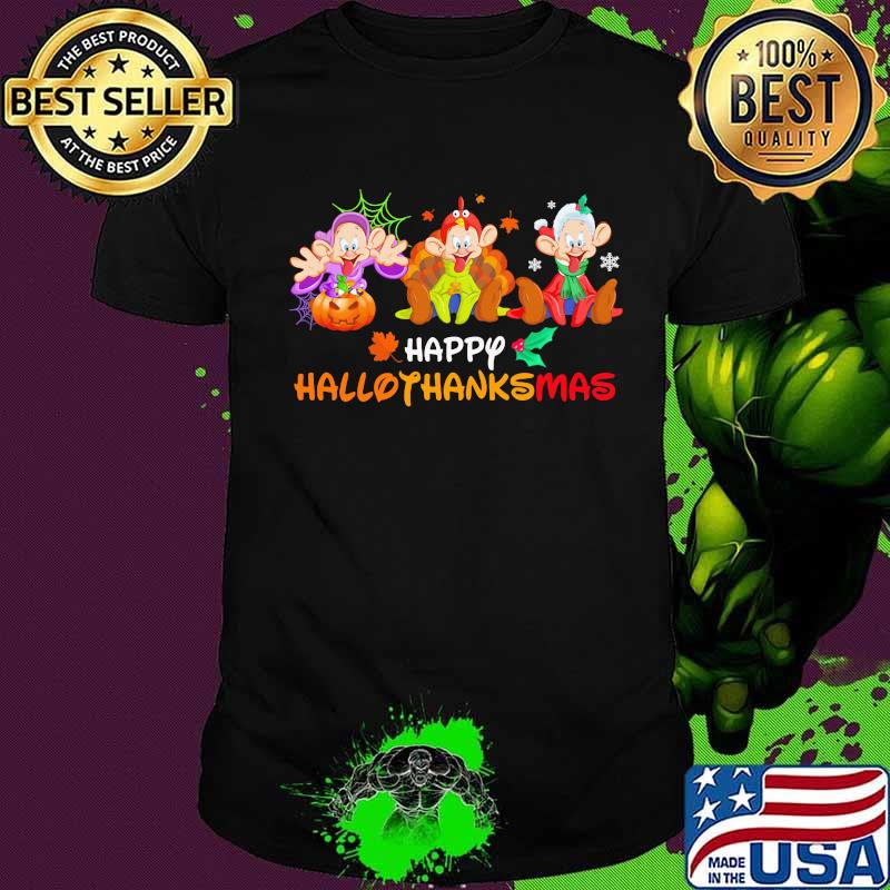 Dopey dwarf happy hallothanksmas halloween thanksgiving christmas shirt