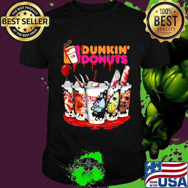 Dunkin Donuts Horror character Halloween michael myers IT shirt