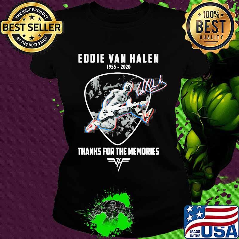 Eddie van halen 1955 2020 thank for the memories signature s Ladies tee Eddie van halen 1955 2020 thank for the memories signature s Ladies tee