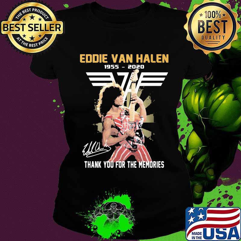 Eddie van halen 1955 2020 thank for the memories signature vinntage s Ladies tee Eddie van halen 1955 2020 thank for the memories signature vinntage s Ladies tee