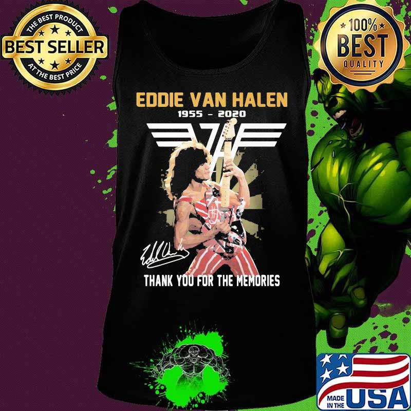 Eddie van halen 1955 2020 thank for the memories signature vinntage s Tank top Eddie van halen 1955 2020 thank for the memories signature vinntage s Tank top