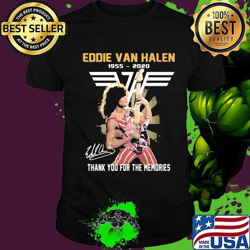 Eddie van halen 1955 2020 thank for the memories signature vinntage shirt