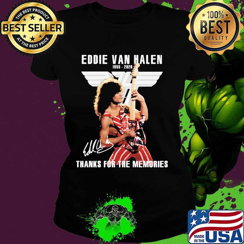 Eddie van halen 1955 2020 thank for the memories signature vintage retro s Ladies tee Eddie van halen 1955 2020 thank for the memories signature vintage retro s Ladies tee